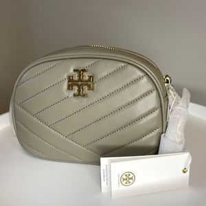NEW - Tory Burch Small KIRA Chevron Camera Bag/ Crossbody Bag, in grey heron